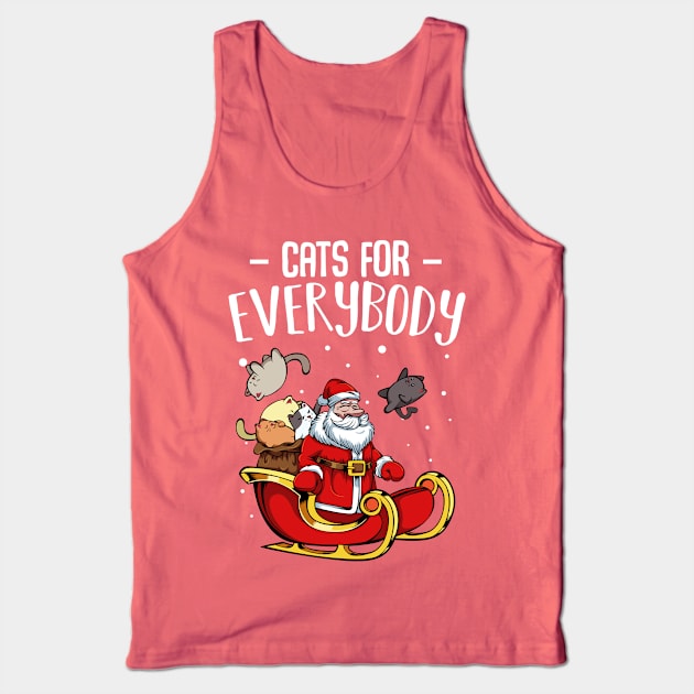 Cat - Cats For Everybody - Funny Christmas Santa Claus Tank Top by Lumio Gifts